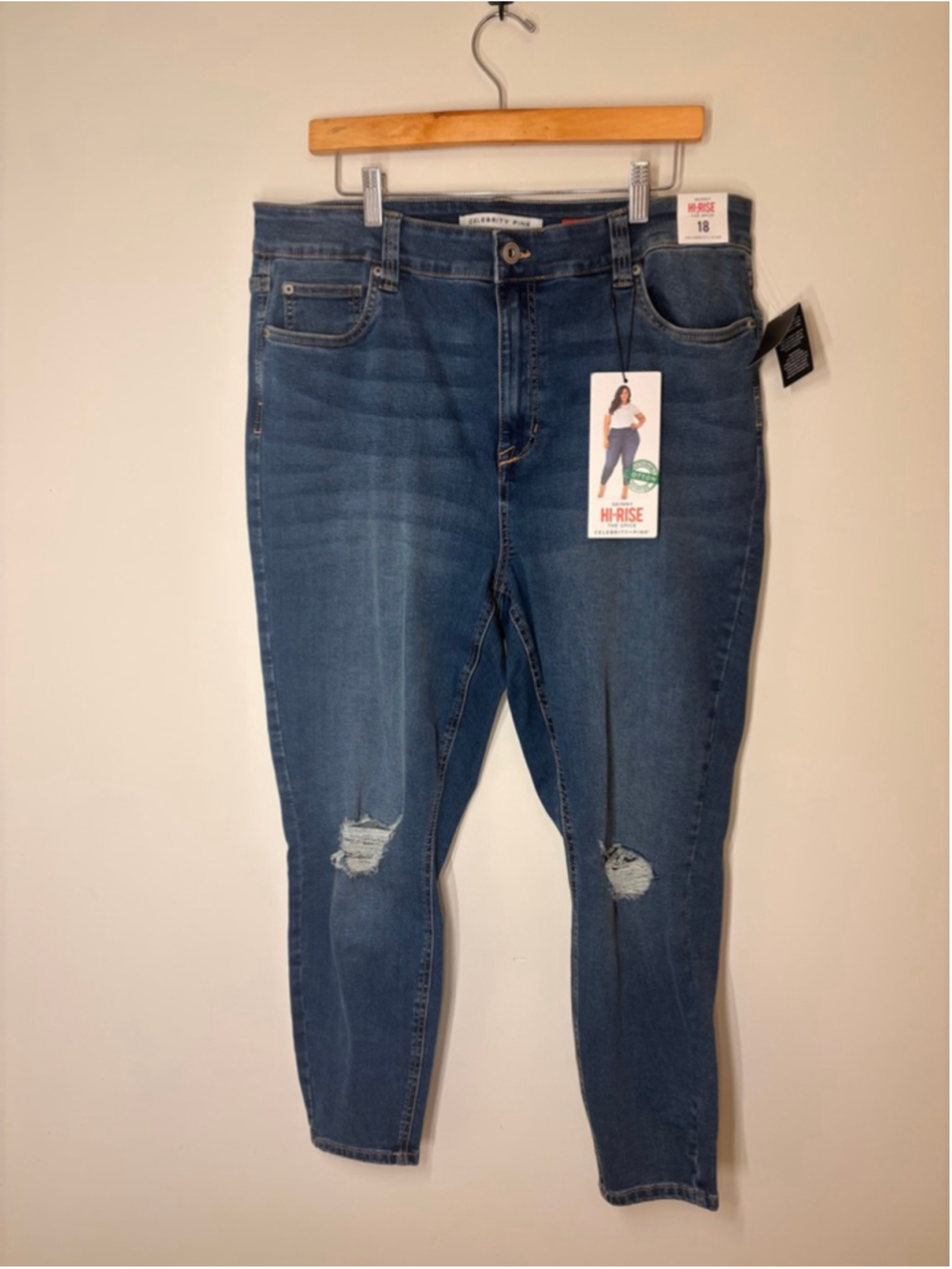 Celebrity Pink Size 18 Hi Rise Skinny Jeans Distressed Stretch NWT Plus Size